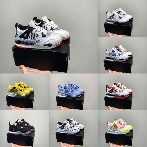 

jumpman iv luxurys kids sneakers sports 4s lows boys girls university blue black cat white cement fire red cactus jack motorsports casual to
