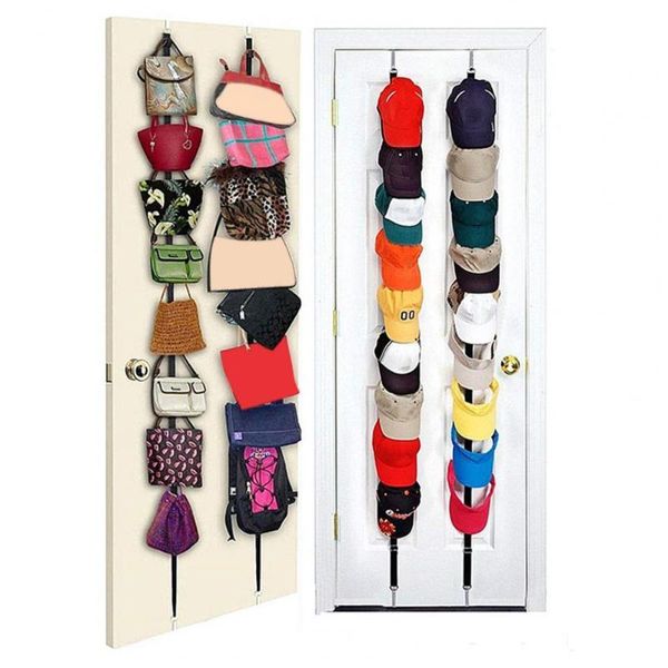 Крюки рельсы многофункционально на дверных ремнях вешалка регулируемая шляпа Организатор Сумки/кошельки/шарфы/шляпы в подвесных пакетах.