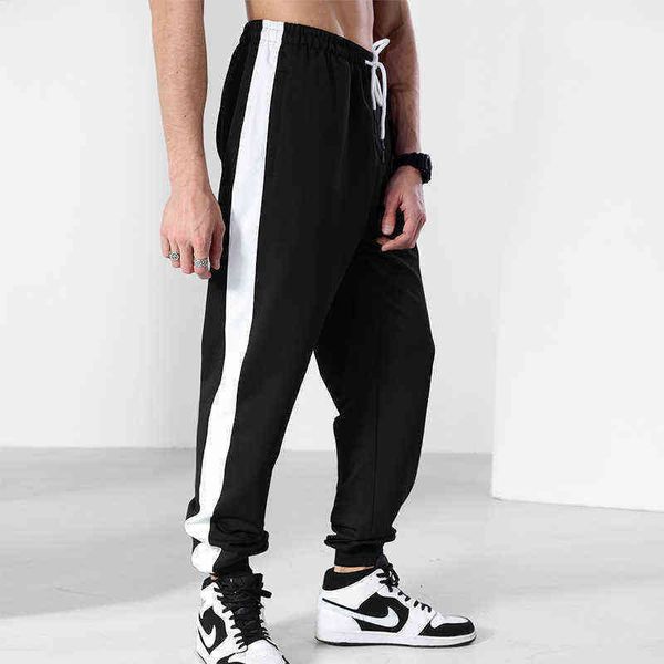 

2022 spring and autumn new men's sports casual pants korean loose straight pants versatile trend small leg pant fitness jogging bodybui, Black