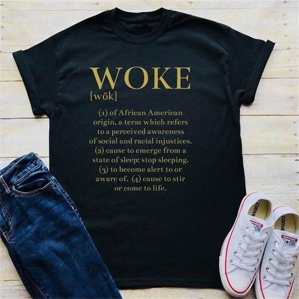 starqueen-JBHWOKE definizioneTee T-shirt protesta uguaglianza diritti umani neri vite contano staywoke razziale giustizia sociale femminismo luly