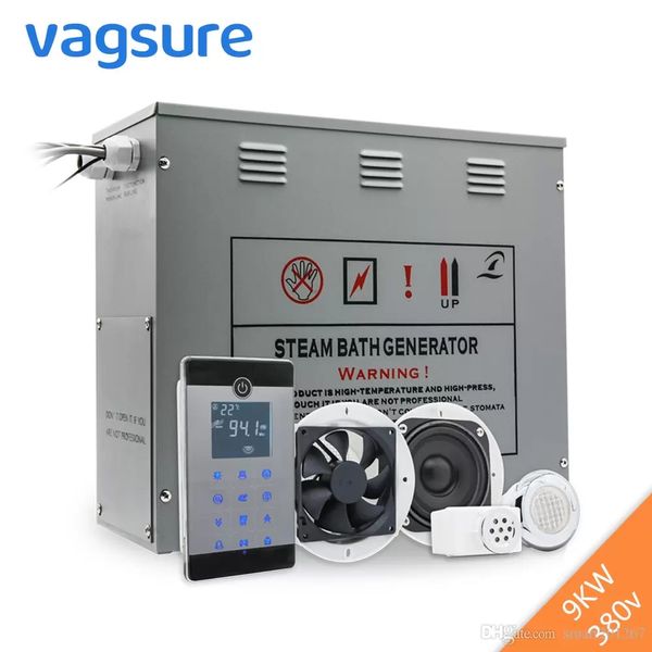 

9kw 380v 3ph brass auto drain shower steam generator wet steam and dry sauna bath ozone sterilizer for room or l