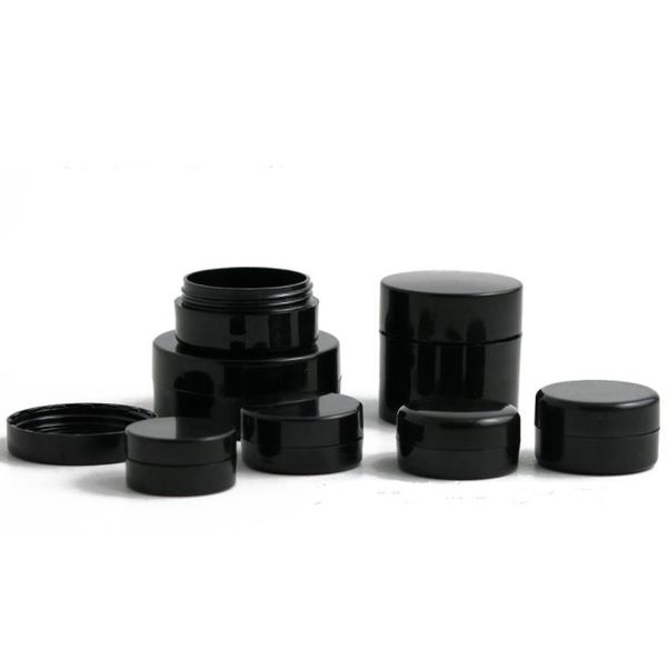 mini vaso da viaggio in plastica nero vuoto crema 1g 2g 3g 5g 10g 20g contenitore portatile per unghie nail art cosmetico perlina contenitore per trucco