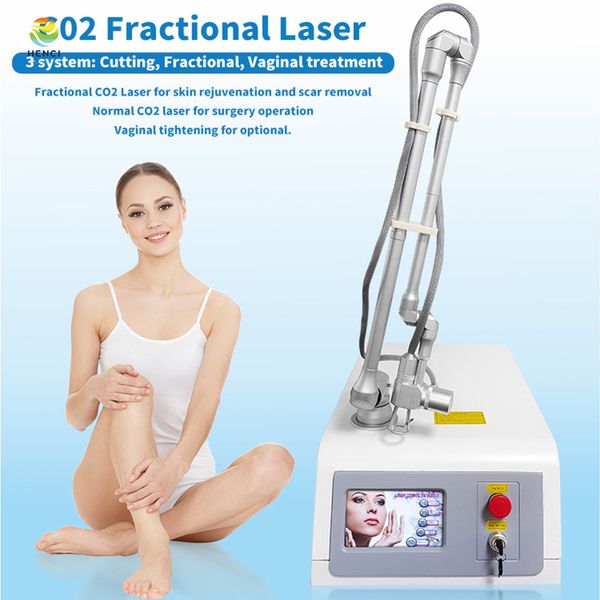 

professional co2 fractional laser freckles removing skin tightening acne treatment scar removal machine, Black