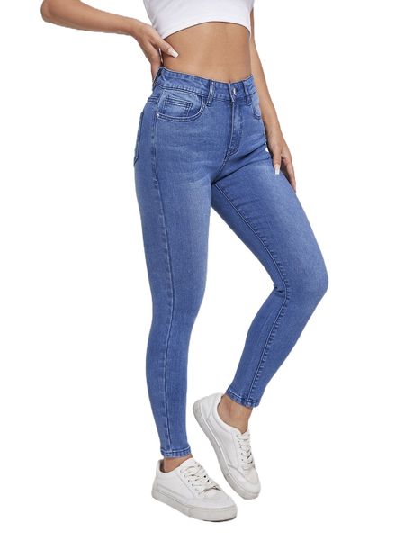 

zipper fly skinny jeans d0wa#, Blue