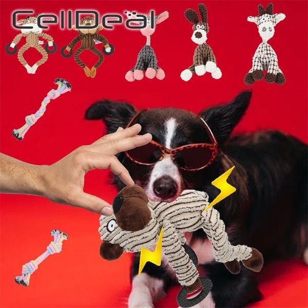 

chewing animals donkey shaped dog bite corduroy plush teething toy for small dogs pet training supplies 220713