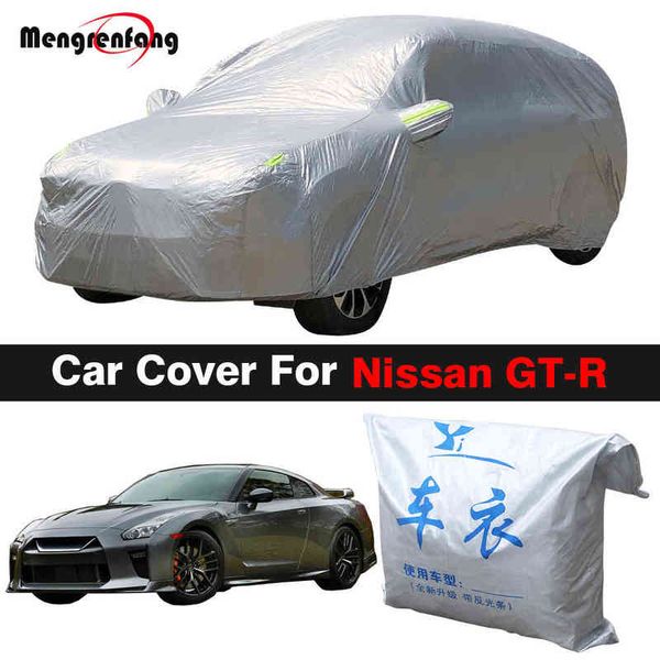 

full car cover for nissan gt-r gtr auto outdoor sun shade anti-uv snow rain dust prevent windproof cover w220322