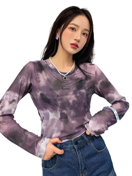 

dazy tie dye patched detail mesh l6rb#, White