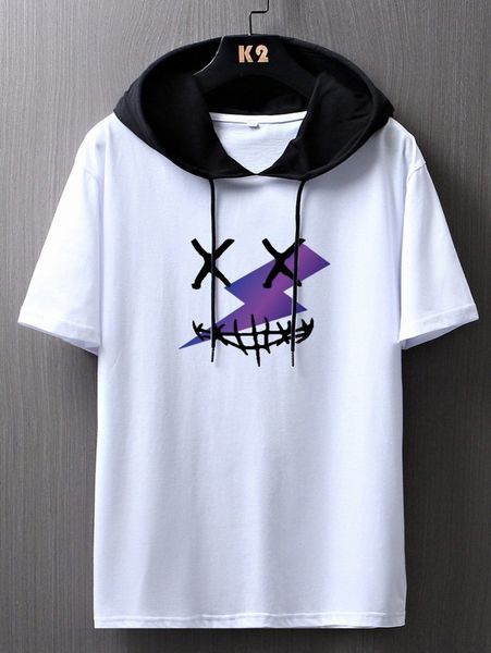 

romwe guys cartoon graphic drawstring tee y0vl#, White;black