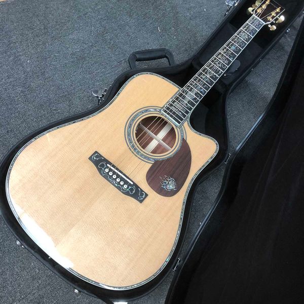 

custom 41 inch cutaway dreadnought abalone binding acoustic guitar style 550a soundhole pickup