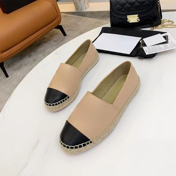 

2021 designer-fashion factory direct sale espadrilles women shoes leather surface real genuine loafers slip-on platform shoes big size 34-42, Black