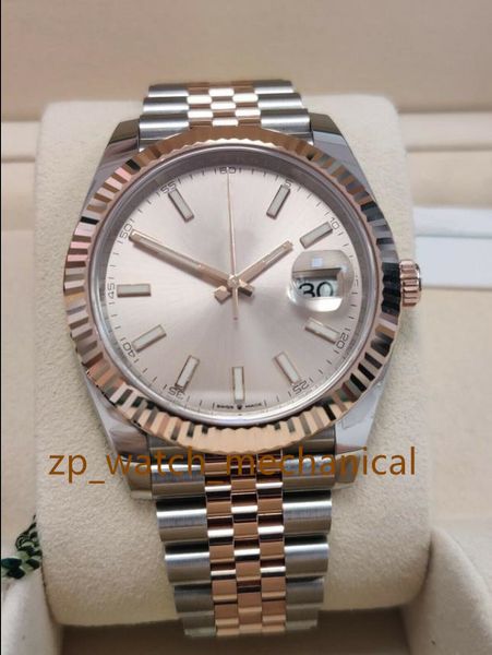 

men's mechanical watch day just m126331-0010 bp factory 41mm swiss movement 316l and 904l luminous water resistant designer watches wit, Slivery;brown