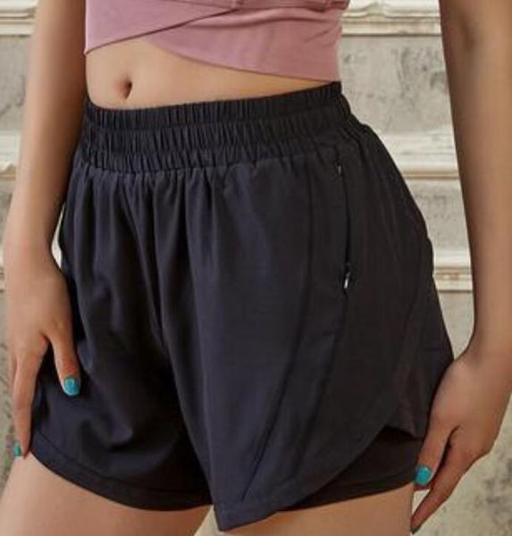 

lu-35 loose yoga shorts pocket quick dry gym sports shorts 2020 new style summer dresses with brand logo