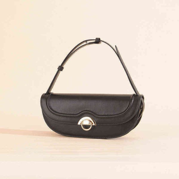 

niche design moon bag genuine leather korean fashion women s bag trend single shoulder messenger portable armpit bag 220516