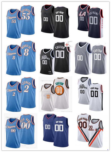 

75th custom jersey los angeles''clippers''men women youth kawhi 2''leonard marcus 8 morris sr. isaiah 55 harte, Black;red