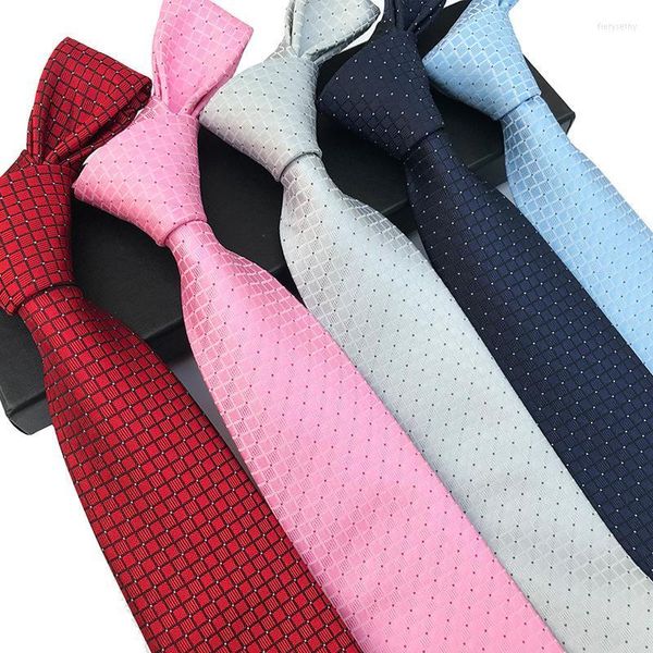 Bow Ties 2022 8cm Erkekler Tie ekose nokta düz elbise iş için gündelik düğün damatı kravat boyun giysi erkek hediyesi fier22