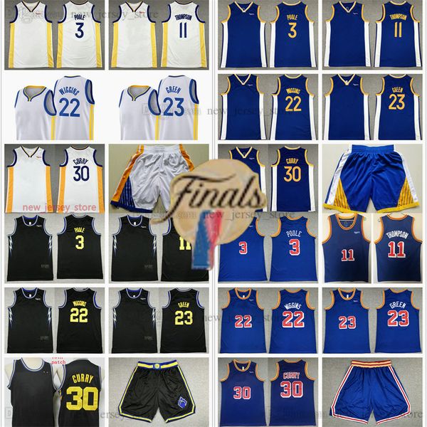 

2022 finals basketball 30 stephen 22 andrew curry wiggins jerseys stitched 3 poole 11 klay 23 draymond thompson green jersey shorts diamond, Black;red