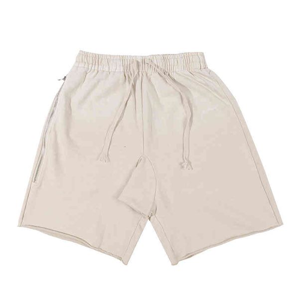 

men's shorts fg men's wear spring and summer fashion brand high street hip hop solid color embroidery casual terry shorts with loo, White;black