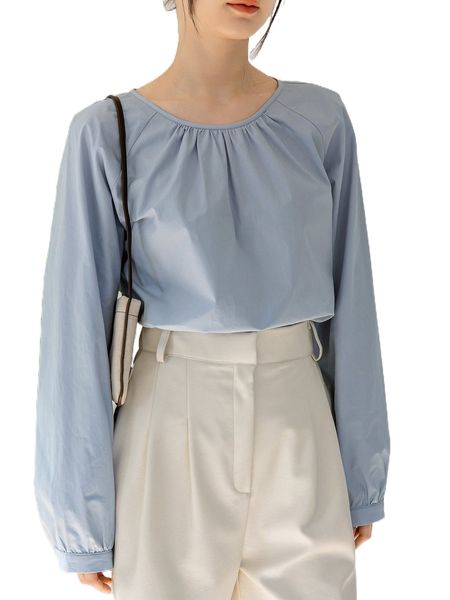 

dazy-less ruched raglan sleeve blouse n9zv#, White