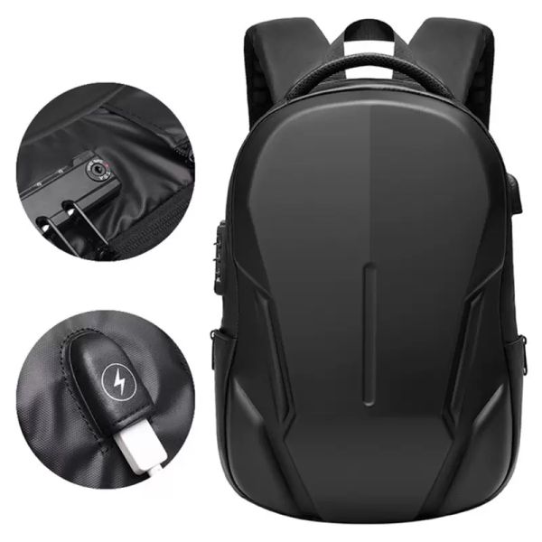 

hard shell business backpack anti theft password lock computer bag racing laptablet storage handbag travel usb charging port suitcase ca
