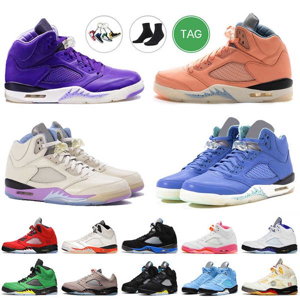 

dj khaled x we the 5s basketball shoes jumpman 5 unc university blue 2022 fashion aqua pinksicle concord low psgs sail raging bull, White;red