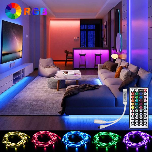 

25m led strips rgb 44key mini control light strip 30m bedroom living room led plug us/eu/au/uk