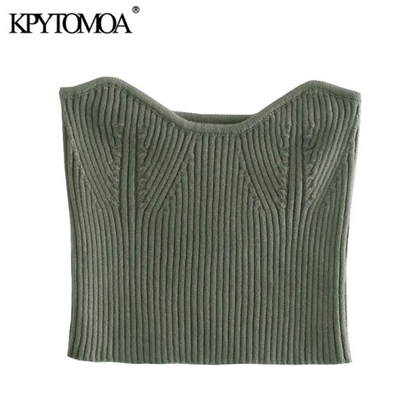 

women fashion stretchy slim cropped knitted tank vintage sleeveless female camis mujer 210421, White