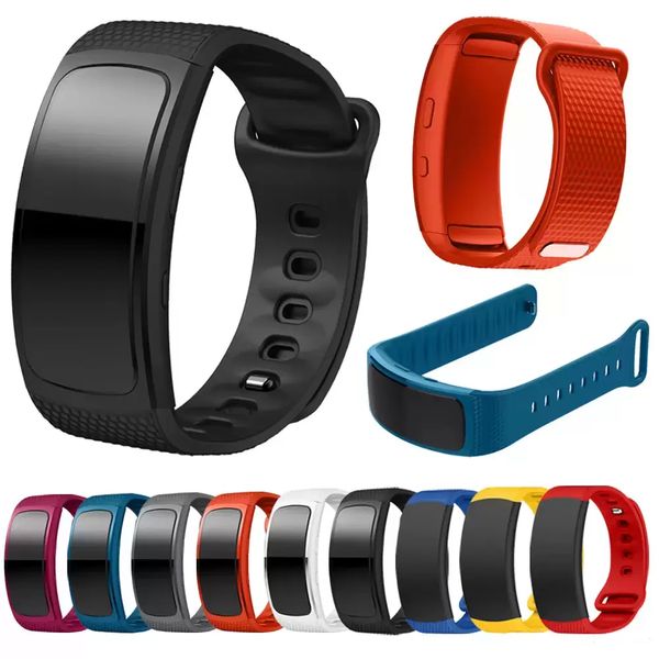 

for samsung gear fit 2 sm-r360 watch wristband band sport silicone watch replacement wrist bracelet strap, Black;brown