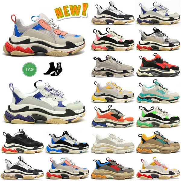 

triple s men women designer casual shoes platform sneakers black white grey red pink blue green light tan oreo mens trainers sports fashion