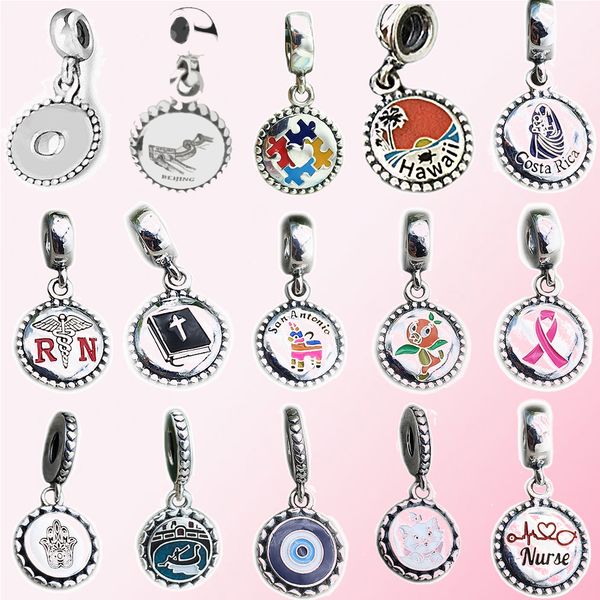 

925 sterling silver charms classic fairy crystal shoes beads fit pandora bracelet jewelry diy, Black