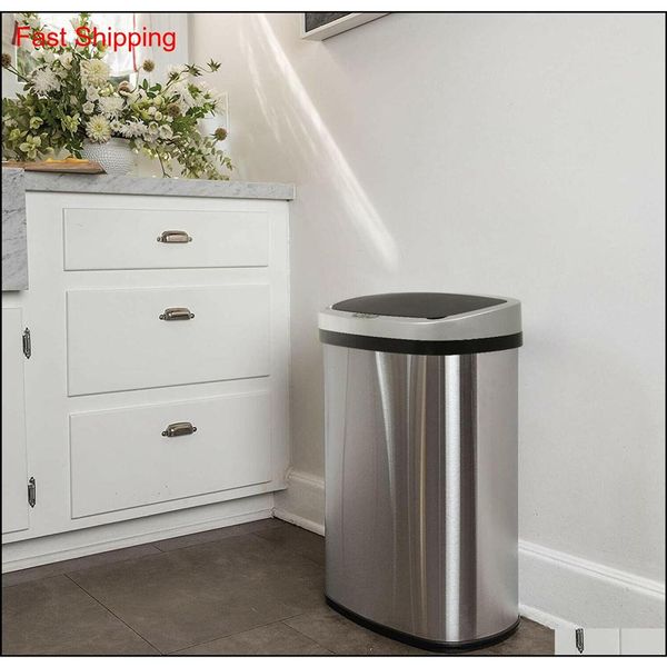

waste bins household cleaning tools housekeeping organization home & garden 13-gallon touch sensor matic touchless trash can kitch297n