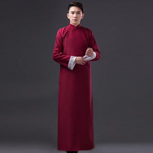 Abbigliamento etnico Costume tradizionale cinese per uomo Abito lungo Maschile Antico abito Tang Hanfu Stage Cosplay 89Etnico