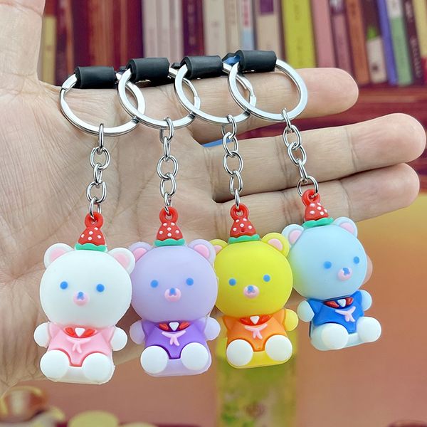 

cartoon keychain keyring pvc key stereo keychain anime doll keychains pendant couple car bag ornament small gift, Slivery;golden