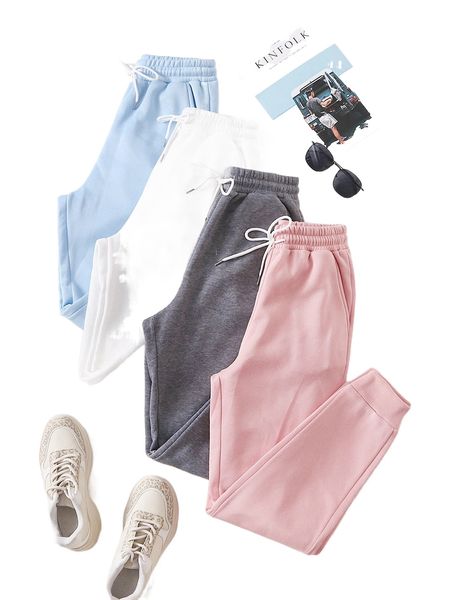 

4 pack drawstring waist sweatpants e6rc#, Black;white