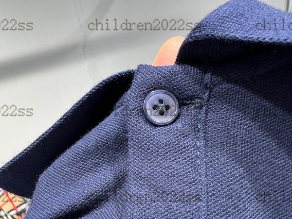 

newly cotton t-shirts luxury navy color kids 2022ss cd embroidery polo summer t-shirts round neck lovely bear t-shirt high-end boys short s, Blue