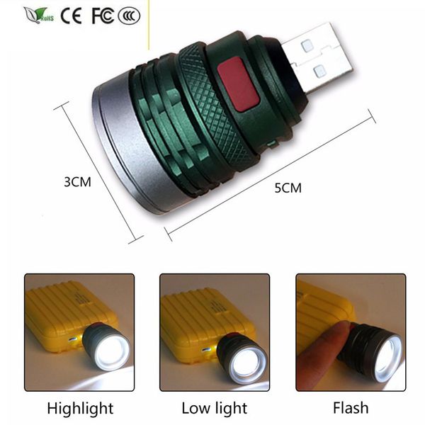 Nova lanterna LED novo XP-G Q5 ZOOM USB 3 MODOS DE MINI BULLS DE CAMPO DE POCKET PONTELE