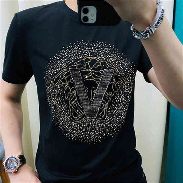 

short sleeve o-neck men's t-shirts new 2022 summer t-shirt brand trend cotton drill short sleeve man fashion lady clothing, White;black