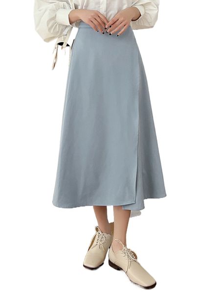 

dazy high waist wrap hem skirt v1yh#, Black