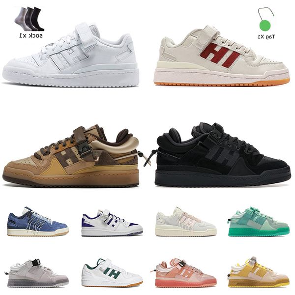 Sapatos Forum Low x Bad Bunny Mens Mulheres Luxo Correndo Alta Qualidade Rosa Ovo de Páscoa Fivela Marrom De Volta à Escola Gelo Azul Cinza Tripulação