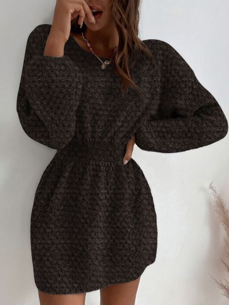 

batwing sleeve corset waist sweater dress t9jm#, White;black
