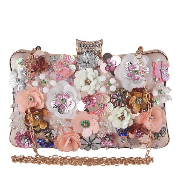 

new flower evening bag fashion ladies luxury handbag gold wallets dinner bag