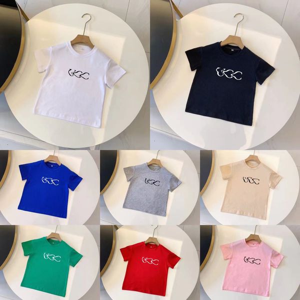 T-shirt estive per bambini Design Letter Tees Comode magliette in cotone sottile Manica corta Neonati maschi Pullover casual Abbigliamento per bambini