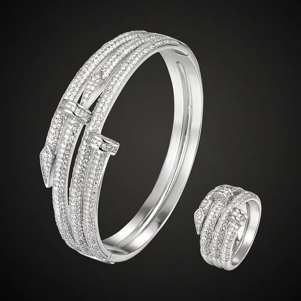 

bracelet bangle nail diamond copper designer jewlery designer bracelets ring set women man clover femme love watches couple wedding party go, Black