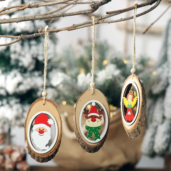 Decorazioni natalizie Navidad Ciondolo appeso in legno Noel Ornamenti Albero per la casa Ghirlande Natale Anno 2022 Decor1