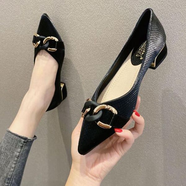 

2022 spring and autumn new fashion pointed toe pumps women's all-match comfortable shoes large size high heels size: eu35-43, Black