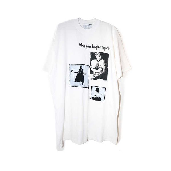 

men's t-shirts [i4p studio] 1of1 remake non raf simons rock retro patch dislocation splicing short sleeve, White;black