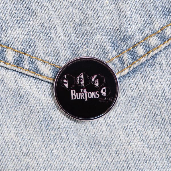 

tim burton film director role music art combination brooch badge, Blue