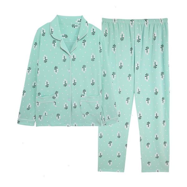

3xl pajamas sets for women pyjama long sleeve cotton sleepwear female spring floral pyjamas home clothes homewear, Black;red
