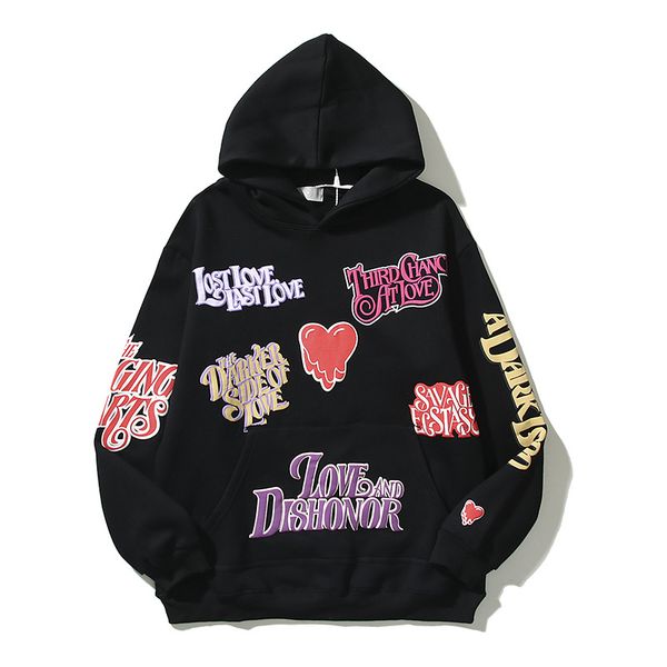 

black sweatshirts puff letters printed hoodies men women pullover print hoode hip hop pullovers 22fw
