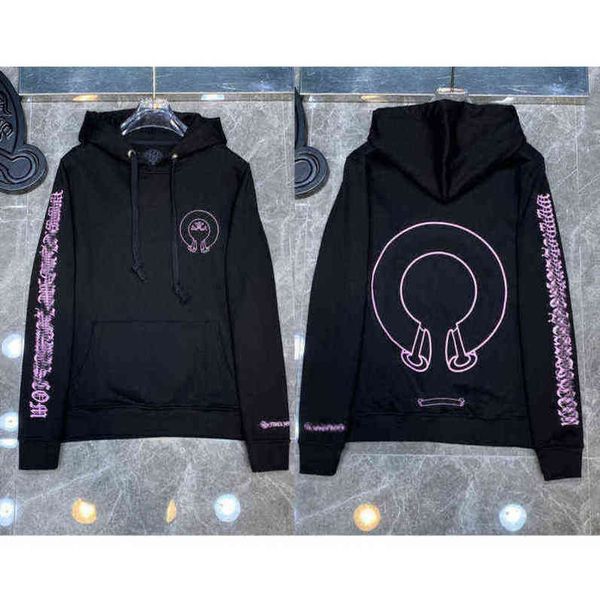 

quality classic hoodie autumn winter ch luxury fashion sweatshirts designer mens zipper sweater horseshoe phantom cross print hooded woman, Black