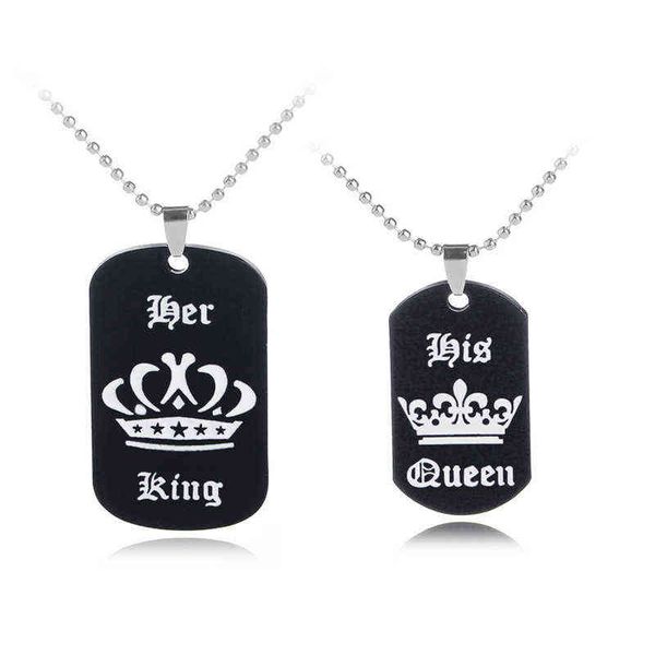 

new fashion couple necklace herking hisqueen crown letter pendant, Silver
